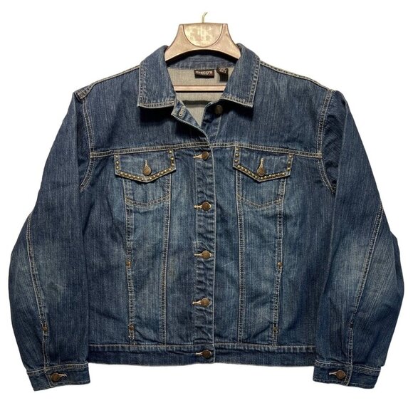 Chicos Jackets & Blazers - Chico's Women's Denim Jean Jacket Studded Design Button Closure XL Chico's 3